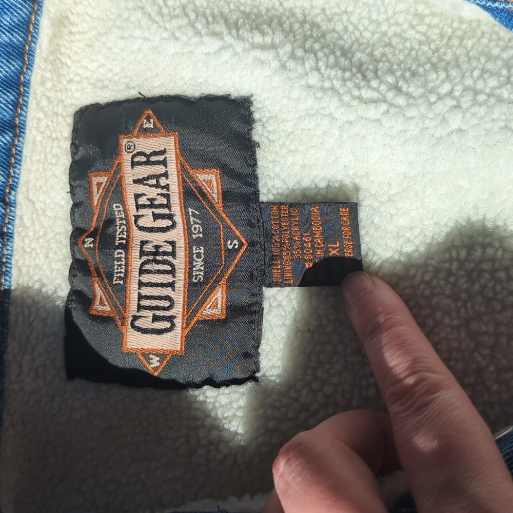 Men's Vintage Fleece Lined Denim Vest - Picture 3 of 4